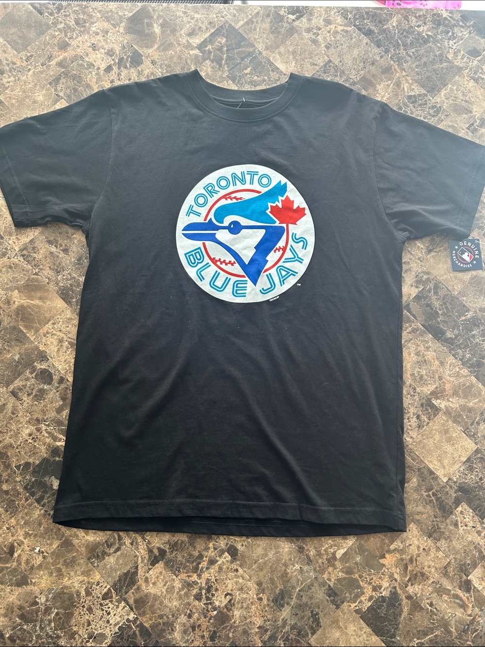 NWT 🆕 Genuine Merchandise Toronto Blue Jays Men's Black Graphic T-Shirt size M